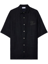 logo appliqué bowling shirt